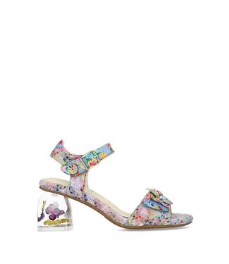 Laura Vita Laura Vita sandal blue with floral design