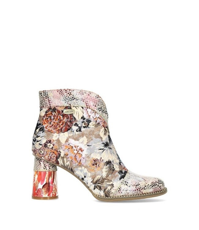 Laura Vita Laura Vita ankle boots beige with flowers
