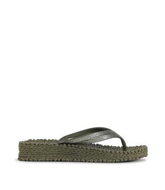 Ilse Jacobsen slippers met plateauzool groen