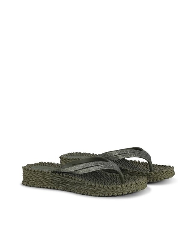 Ilse Jacobsen slippers met plateauzool groen