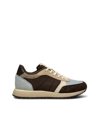 Woden Woden Ronja brown with blue women's sneakers