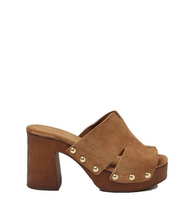 Lazamani Lazamani brown suede sandals with platform sole
