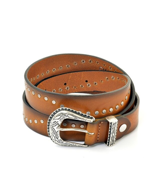 Dames Riem Wave Cognac leer