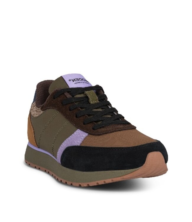 Woden Ronja dark olive multi women's sneakers