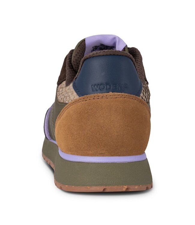 Woden Ronja dark olive multi dames sneakers
