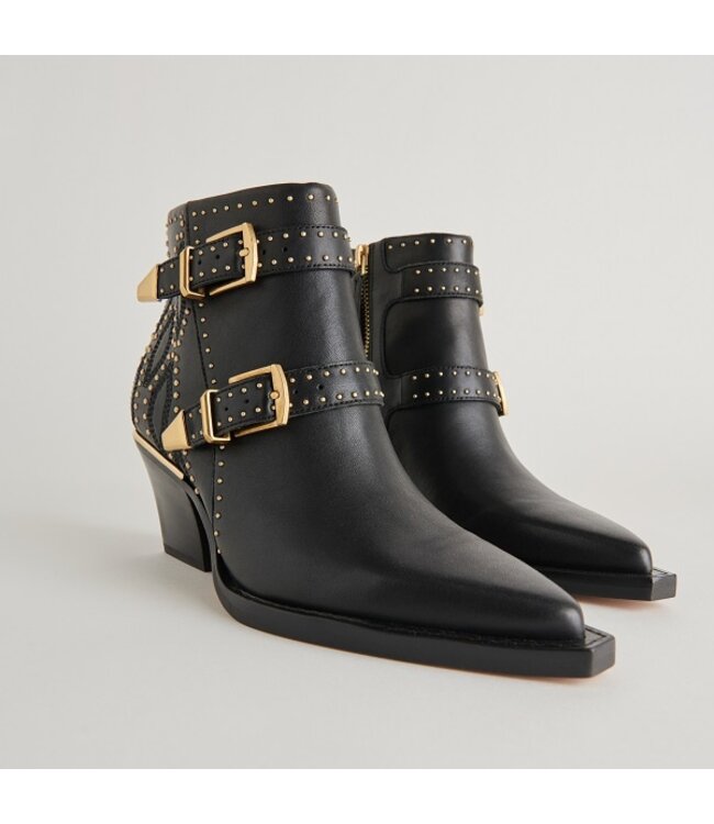 Dolce Vita dames halfhoge elegant western boots zwart leer