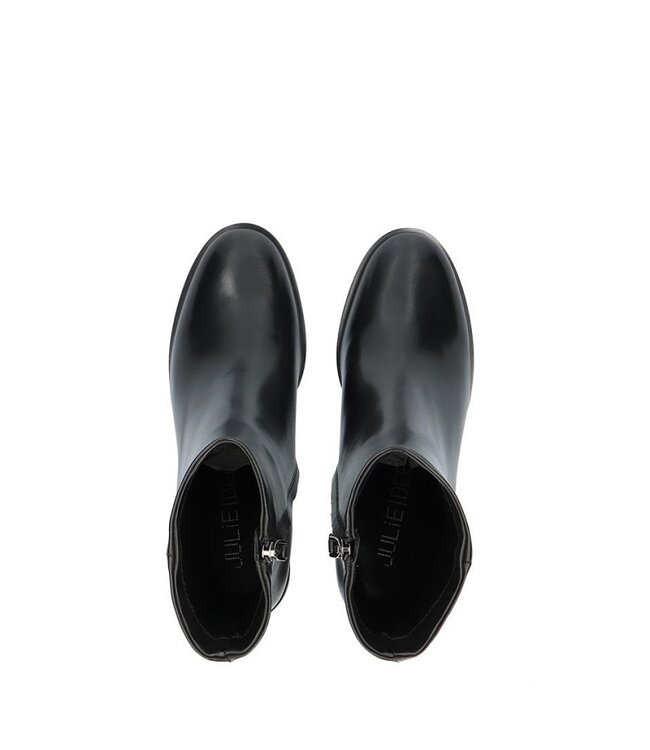 Julie Dee half-high zipper boot black leather