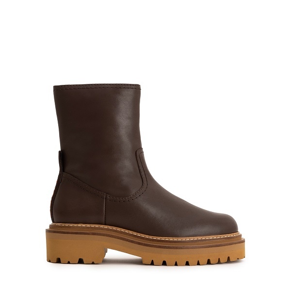 Dames halfhoge boots Hoff Office bruin leer