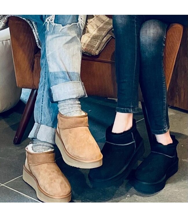 Sweet Heritage short boots lambswool black