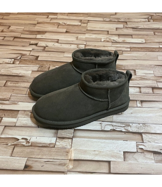 Sweet Heritage enkelboots lamswol groen