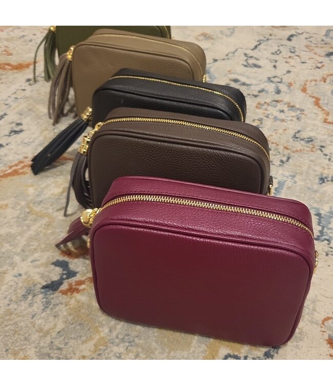 Zeen shoulder bag dark brown leather