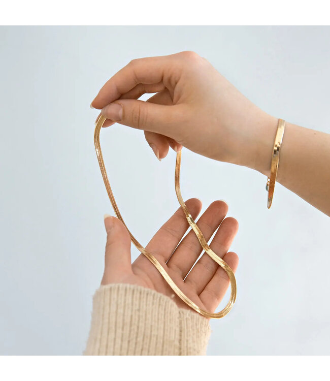 Timi of Sweden Ivy Snake Chain Necklace stainless steel gold