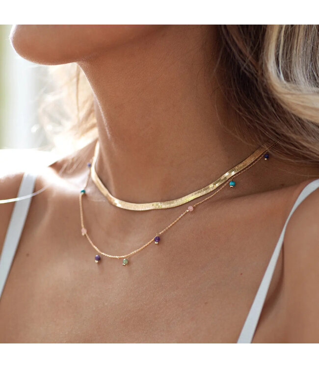 Timi of Sweden Ivy Snake Chain Necklace stainless steel gold