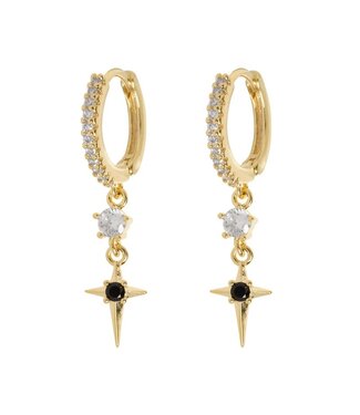 Timi of Sweden Timi of Sweden Elvira Crystal Star Statement earrings gold