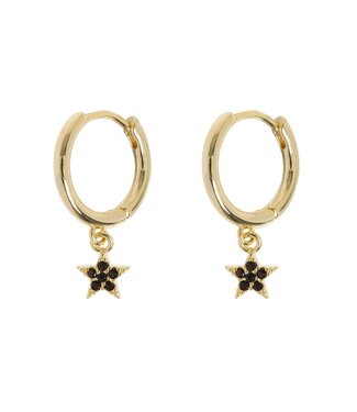 Timi of Sweden Timi of Sweden Elvira Crystal Star Hoop earrings gold