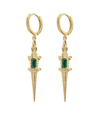 Timi of Sweden Timi of Sweden Kiia Crocodile Hoop earrings gold