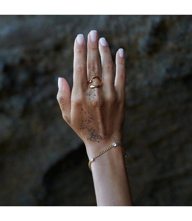 Clara Claw Ring stainless steel gold