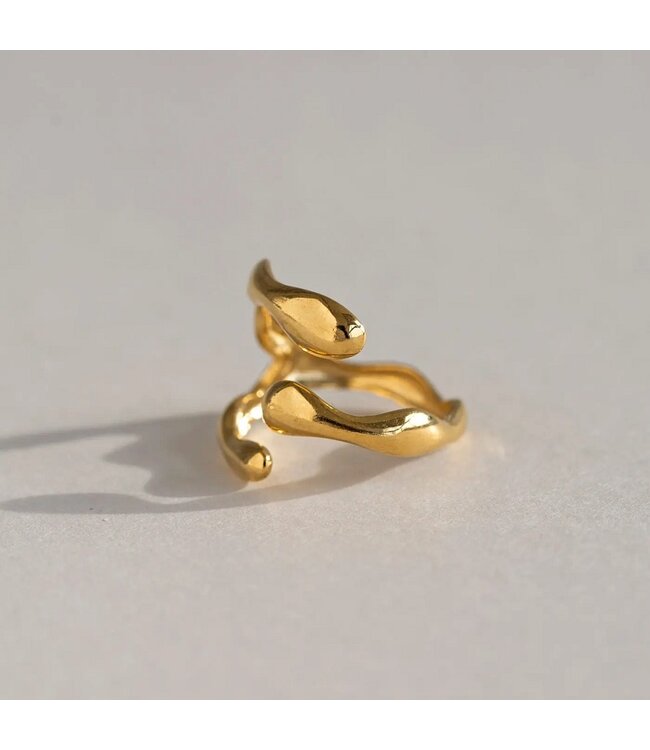 Clara Claw Ring stainless steel goud