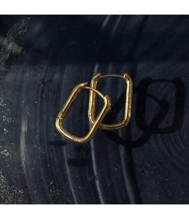Paula Rectangular Hoop Earrings stainless steel