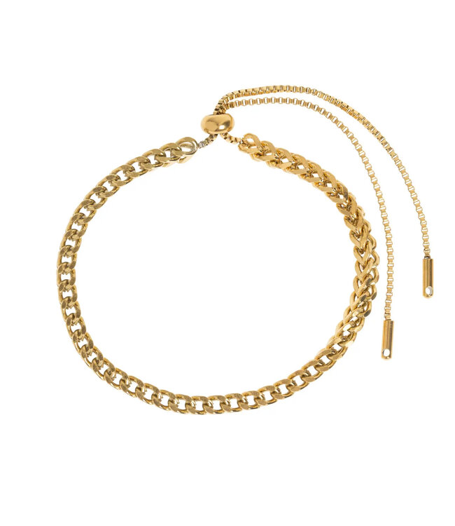 Zoe Wavy Chain Bracelet Macramé stainless steel