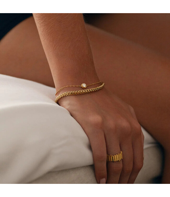 Zoe Wavy Chain Bracelet Macramé stainless steel