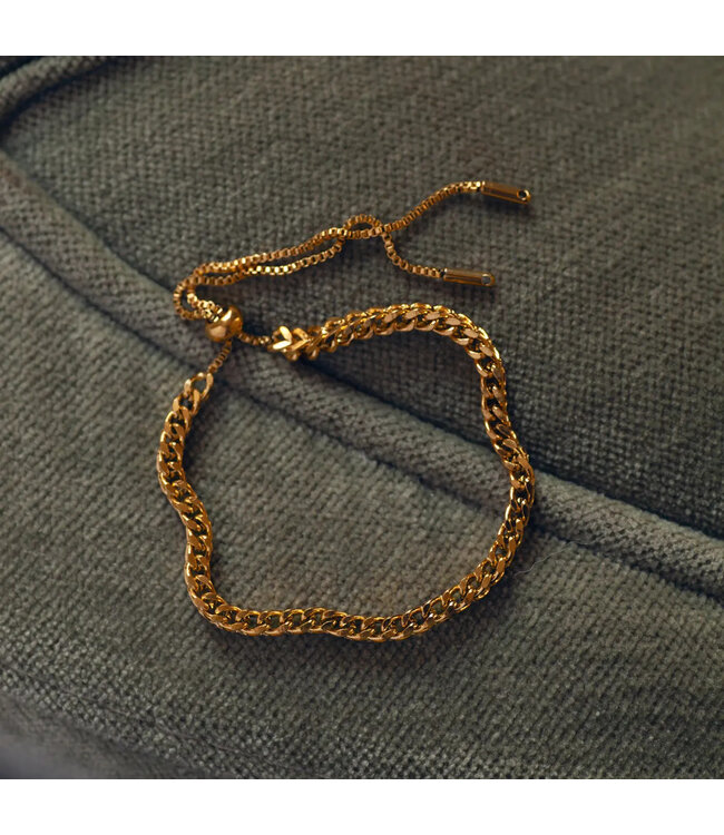 Zoe Wavy Chain Bracelet Macramé stainless steel