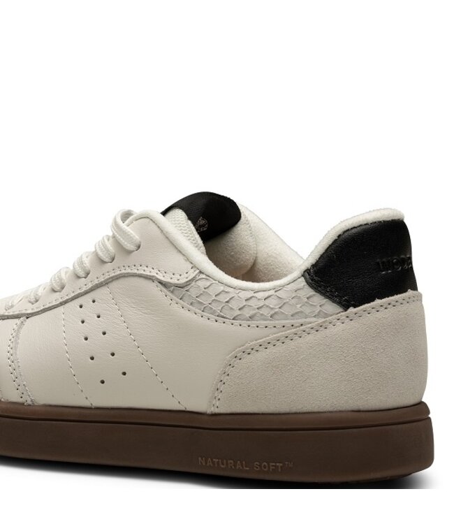 Woden Bjork dames sneakers wit met zwart leer