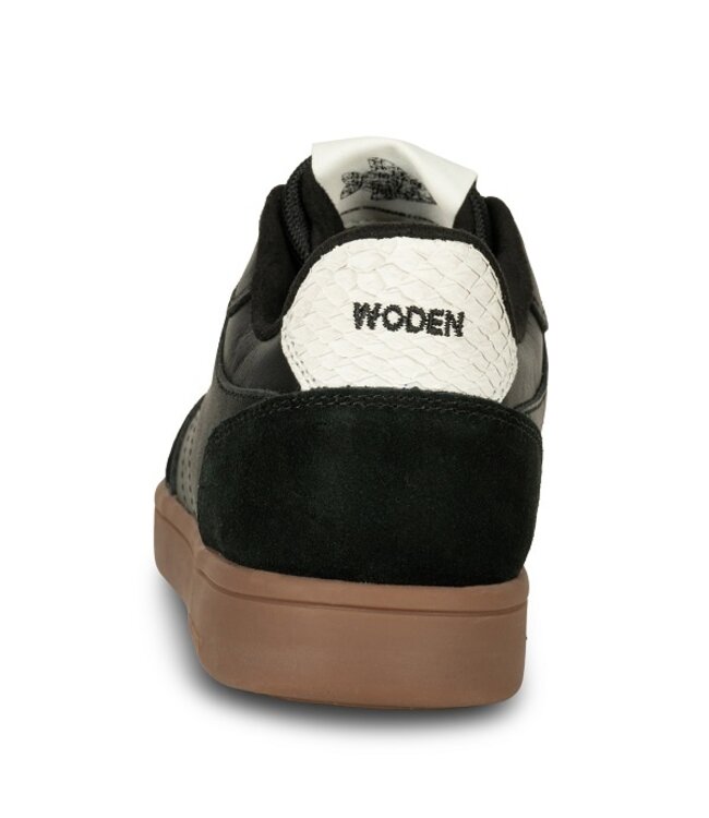 Woden Bjork dames sneakers zwart leer