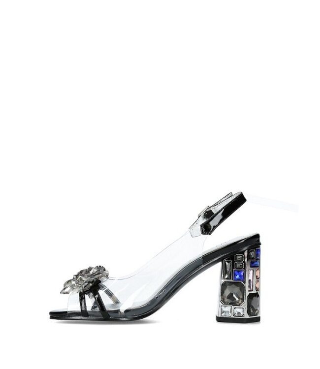 Laura Vita transparante zomer pumps zwart