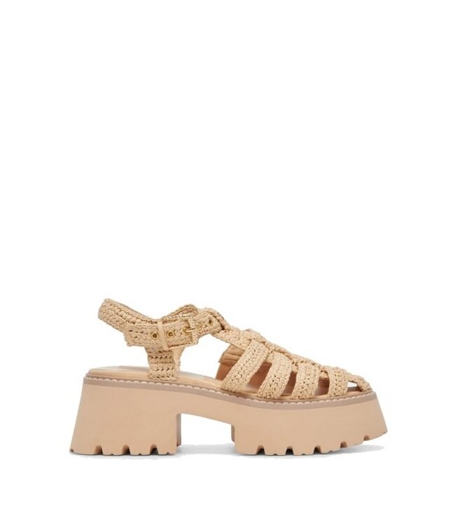 Dolce Vita Lasly Raffia Natural platform sandaal