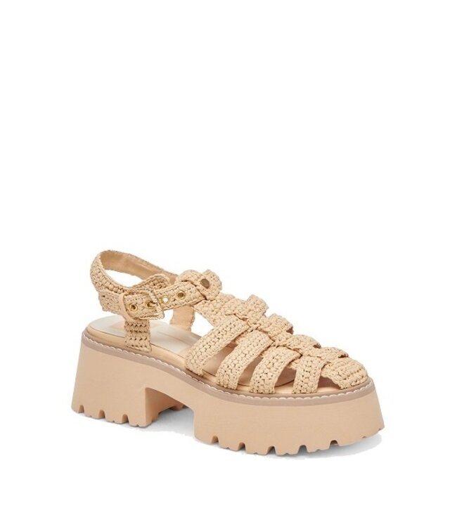 Dolce Vita Lasly Raffia Natural platform sandaal