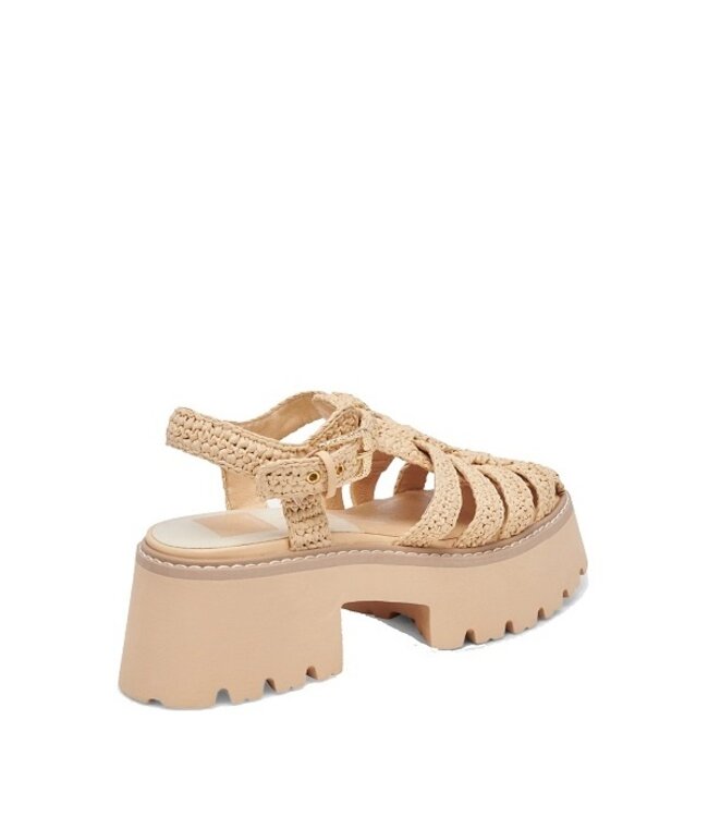 Dolce Vita Lasly Raffia Natural platform sandaal