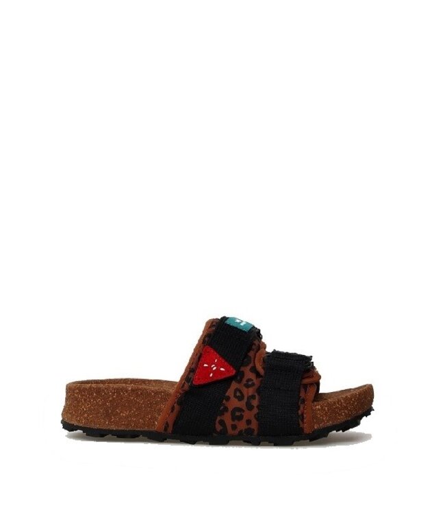 Flower Mountain Flower Mountain Niwa women's slippers brown-black print