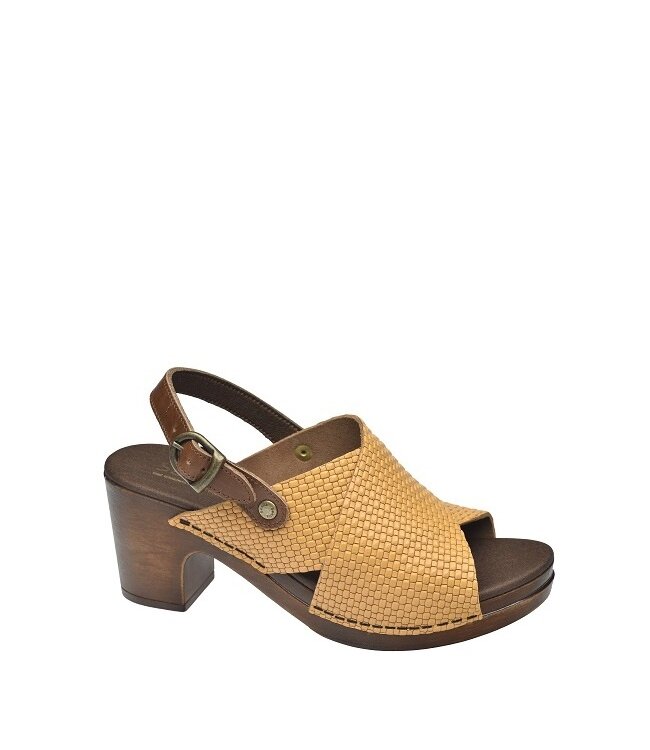 Sanita non wood Sijo cross strap sandal yellow leather