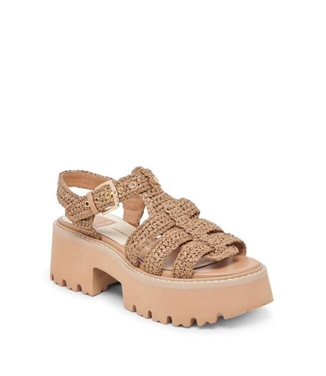 Dolce Vita Latice Raffia Cocoa platform sandal
