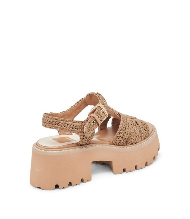 Dolce Vita Latice Raffia Cocoa platform sandaal