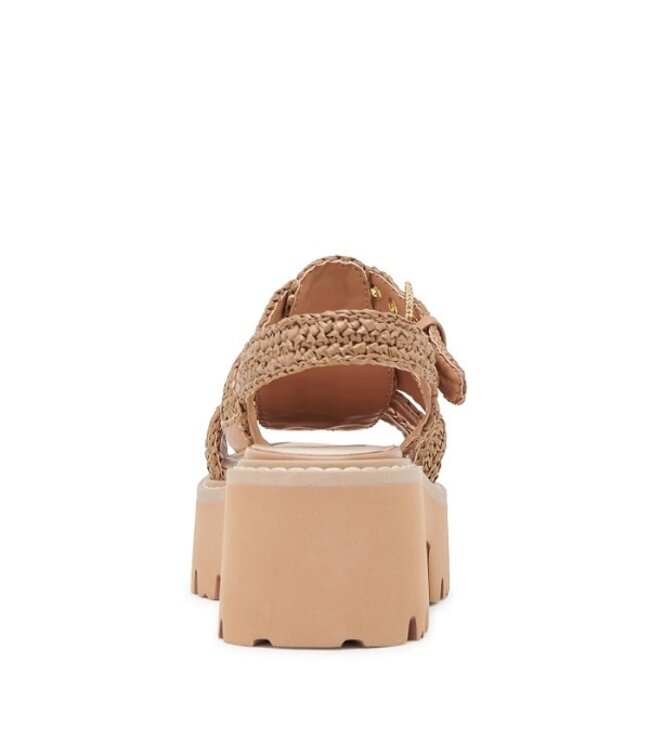 Dolce Vita Latice Raffia Cocoa platform sandaal