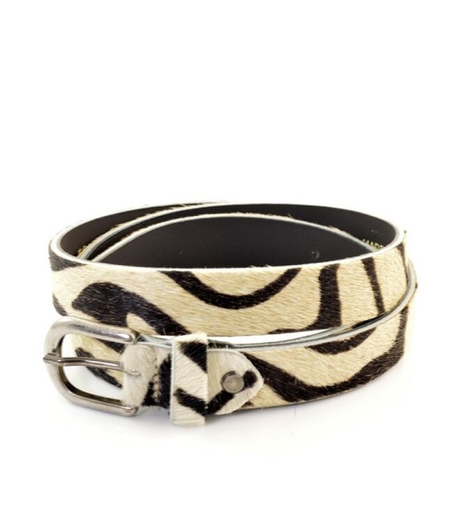 Ladies Belt Wildlands Zebra print leather