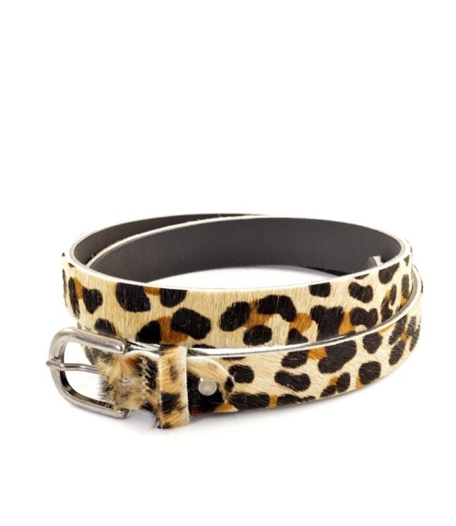 Dames Riem Wildlands Panter print leer