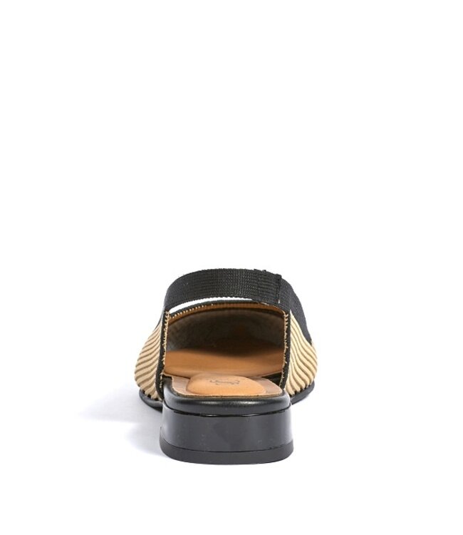 Miss Elastic sandal elastic fabric camel with black