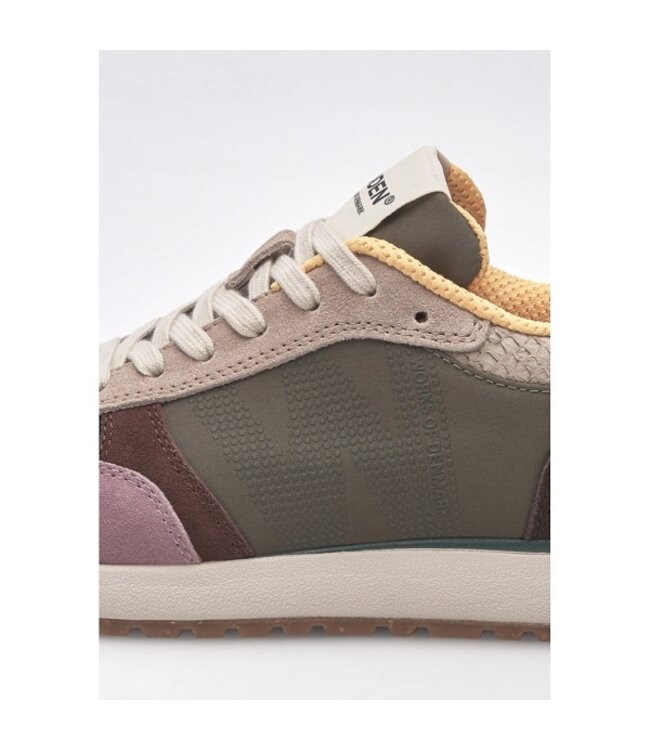 Woden Ronja donker alg multi dames sneakers
