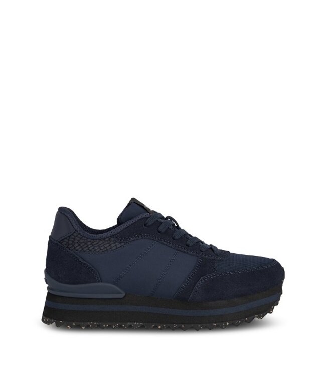 Woden Ronja Plateau sneakers donkerblauw