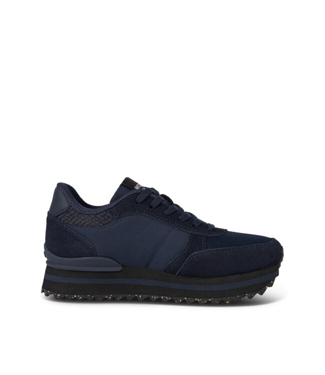 Woden Ronja Plateau sneakers donkerblauw