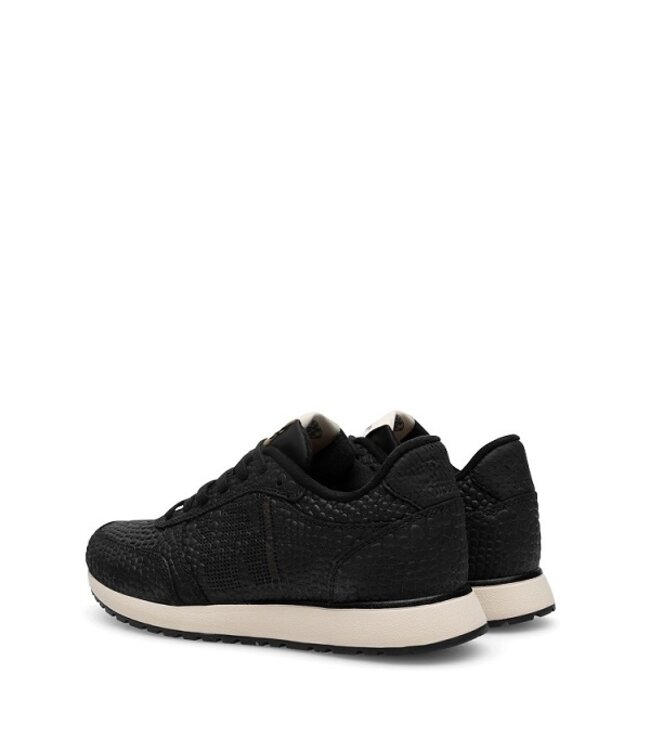 Woden Ronja Croco Leather zwart dames sneakers