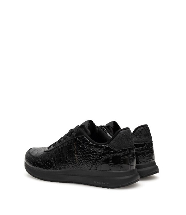 Woden Nora Natural Soft Croco black women's sneakers