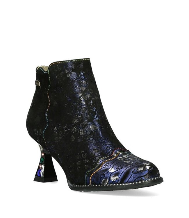 Laura Vita enkellaarsje floral print donkerblauw