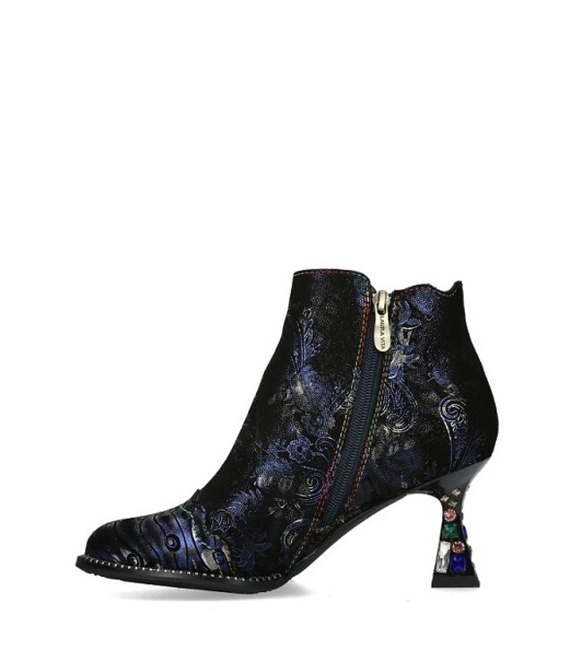 Laura Vita enkellaarsje floral print donkerblauw