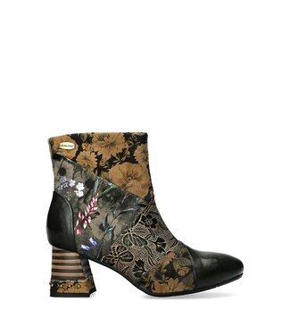 Laura Vita Laura Vita ankle boot green leather with flowers