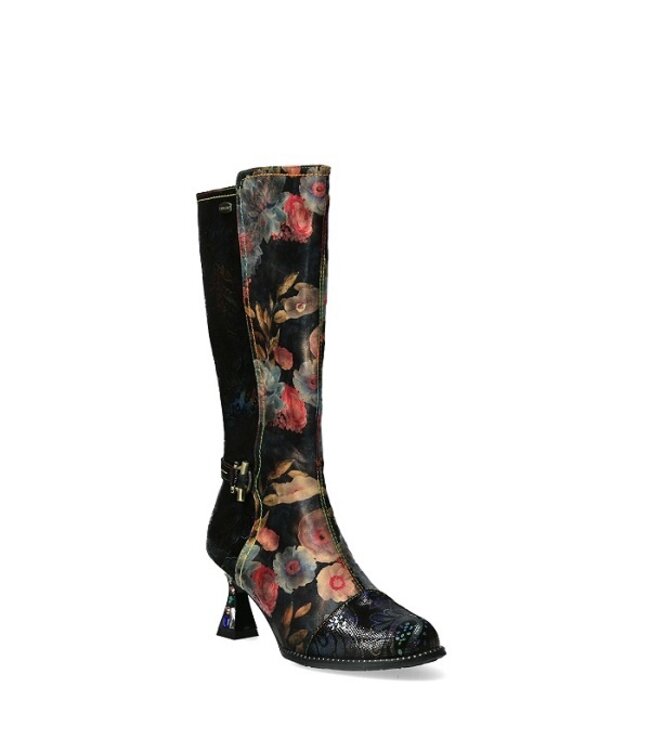 Laura Vita high boot floral black multi