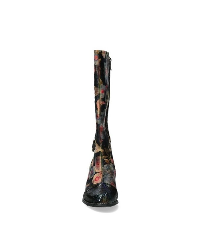 Laura Vita high boot floral black multi